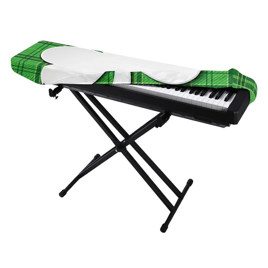 Green Shamrock Tartan Print Piano Keyboard Cover