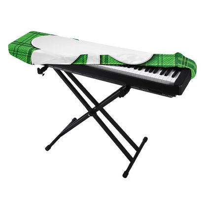 Green Shamrock Tartan Print Piano Keyboard Cover