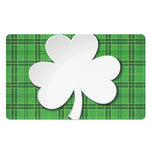 Green Shamrock Tartan Print Polyester Doormat