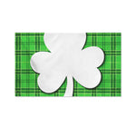 Green Shamrock Tartan Print Polyester Flag