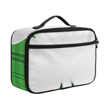 Green Shamrock Tartan Print Portable Lunch Bag