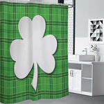 Green Shamrock Tartan Print Premium Shower Curtain