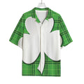 Green Shamrock Tartan Print Rayon Hawaiian Shirt