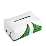 Green Shamrock Tartan Print Rectangle Tissue Box Cover
