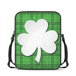 Green Shamrock Tartan Print Rectangular Crossbody Bag