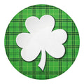 Green Shamrock Tartan Print Round Blanket