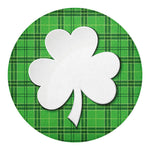 Green Shamrock Tartan Print Round Blanket