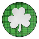 Green Shamrock Tartan Print Round Floor Mat