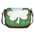 Green Shamrock Tartan Print Saddle Bag