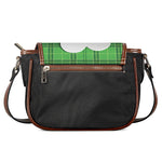 Green Shamrock Tartan Print Saddle Bag