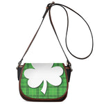 Green Shamrock Tartan Print Saddle Bag