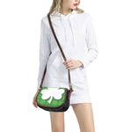Green Shamrock Tartan Print Saddle Bag