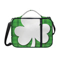 Green Shamrock Tartan Print Shoulder Strap Bible Bag