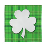 Green Shamrock Tartan Print Silk Bandana