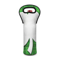 Green Shamrock Tartan Print Single Neoprene Wine Tote