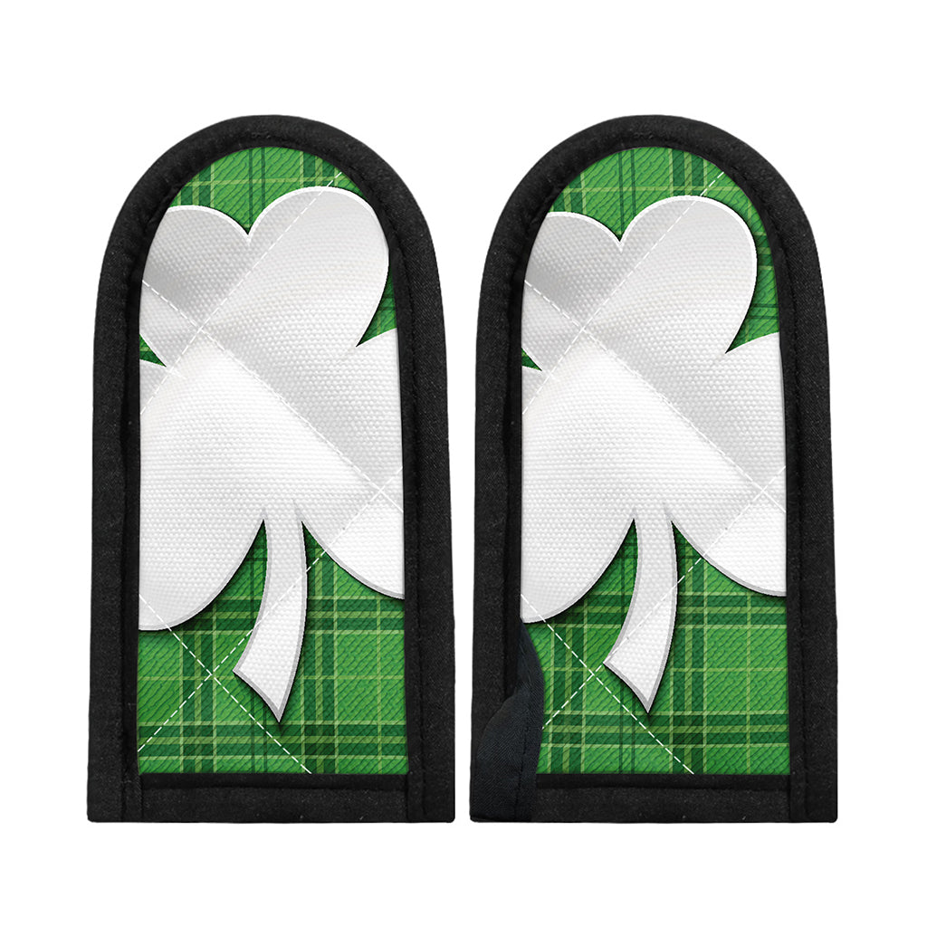 Green Shamrock Tartan Print Skillet Handle Cover