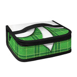 Green Shamrock Tartan Print Small Lunch Bag