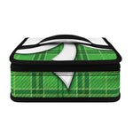 Green Shamrock Tartan Print Small Lunch Bag