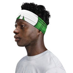Green Shamrock Tartan Print Sports Headband