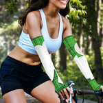 Green Shamrock Tartan Print Sun Protection Arm Sleeves