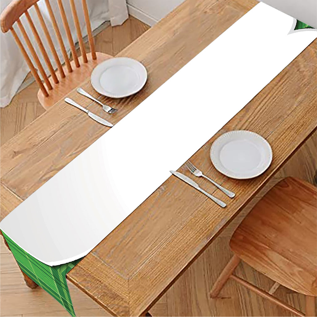Green Shamrock Tartan Print Table Runner