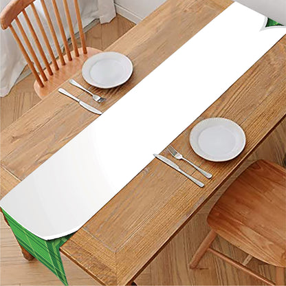 Green Shamrock Tartan Print Table Runner