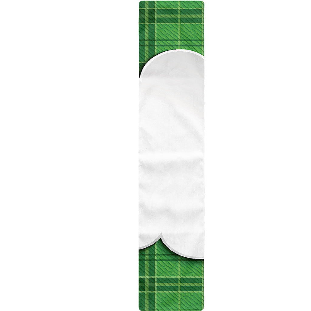 Green Shamrock Tartan Print Table Runner