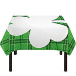 Green Shamrock Tartan Print Tablecloth
