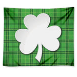 Green Shamrock Tartan Print Tapestry