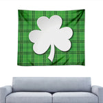 Green Shamrock Tartan Print Tapestry
