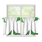 Green Shamrock Tartan Print Tier Curtains