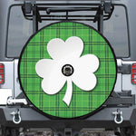 Green Shamrock Tartan Print Tire Cover With Camera Hole