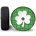 Green Shamrock Tartan Print Tire Cover With Camera Hole