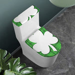 Green Shamrock Tartan Print Toilet Lid And Tank Cover Set