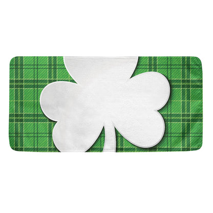 Green Shamrock Tartan Print Towel