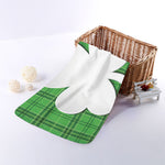 Green Shamrock Tartan Print Towel