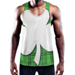 Green Shamrock Tartan Print Training Tank Top