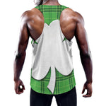 Green Shamrock Tartan Print Training Tank Top