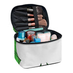 Green Shamrock Tartan Print Travel Makeup Bag