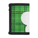 Green Shamrock Tartan Print Trifold Wallet