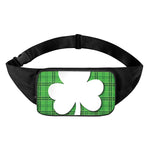 Green Shamrock Tartan Print Waist Bag