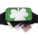 Green Shamrock Tartan Print Waist Bag