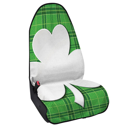 Green Shamrock Tartan Print Waterproof Car Seat Cover