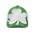 Green Shamrock Tartan Print White Mesh Trucker Hat