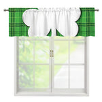 Green Shamrock Tartan Print Window Valance