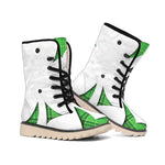 Green Shamrock Tartan Print Winter Boots