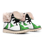 Green Shamrock Tartan Print Winter Boots