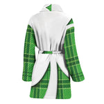 Green Shamrock Tartan Print Women's Bathrobe