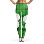 Green Shamrock Tartan Print Women's Leggings