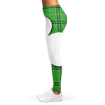 Green Shamrock Tartan Print Women's Leggings